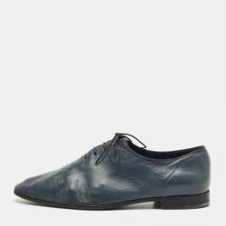 Pre Owned Berluti Blue Leather Lace Up Oxfords Size 42