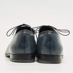 Pre Owned Berluti Blue Leather Lace Up Oxfords Size 42
