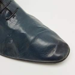 Pre Owned Berluti Blue Leather Lace Up Oxfords Size 42