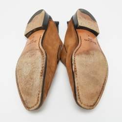 Pre Owned Berluti Brown/Black Leather and Nubuck Leather Penny Loafers Size 42