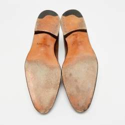 Pre Owned Berluti Brown Leather Alessandro Galet Scritto Lace Up Oxfords Size 42