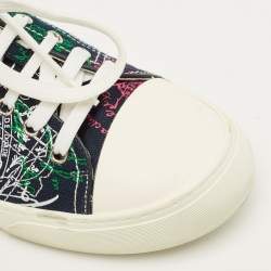 Pre Owned حذاء رياضي بيرلوتي برباط من قماش أزرق كحلي مخططات سكريتو مقاس 43