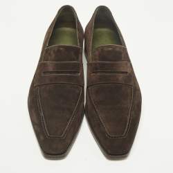 Pre Owned حذاء لوفرز بيرلوتي بيني جلد أسود مقاس 42.5