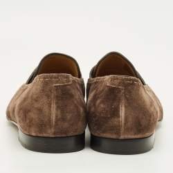 مملوكة مسبقًا حذاء أوكسفورد بيرلوتي جلد أسود برباط مقاس 42