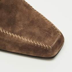 مملوكة مسبقًا حذاء أوكسفورد بيرلوتي جلد أسود برباط مقاس 42