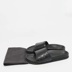 مملوكة مسبقًا Berluti Size 43 Black Leather Flat Slide