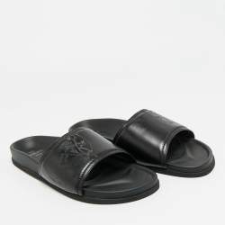 مملوكة مسبقًا Berluti Size 43 Black Leather Flat Slide