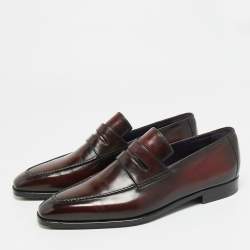 Pre Owned حذاء لوفرز بيرلوتي بيني جلد أسود مقاس 42.5