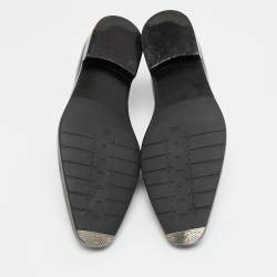 Pre Owned حذاء لوفرز بيرلوتي بيني جلد أسود مقاس 42.5