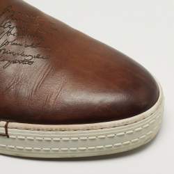 مملوكة مسبقًا حذاء رياضي بيرلوتي جلد انزلاقي بني مقاس 42