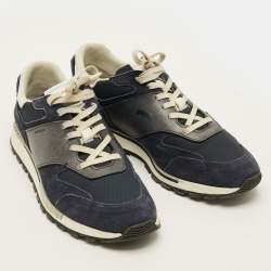 Pre Owned Berluti run track Size 42.5 Tricolor Leather and Suede Lace Up Sneakers