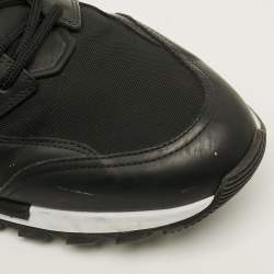 Pre Owned Berluti Fast Track Size 44 Black Canvas and Leather Low Top Sneakers