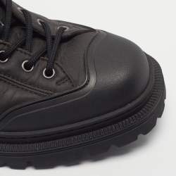 Pre Owned Berluti Brunico Size 41 Black Leather and Rubber Combat Boots