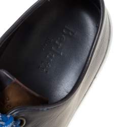 Pre Owned Berluti Blue Leather Lace Up Sneakers Size 41.5