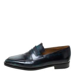 Pre Owned Berluti Black Leather Penny Loafers Size 42.5