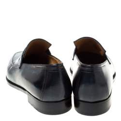 Pre Owned Berluti Black Leather Penny Loafers Size 42.5