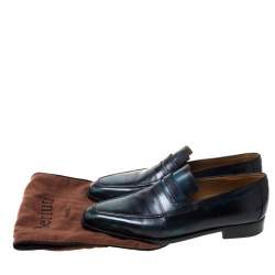 Pre Owned Berluti Black Leather Penny Loafers Size 42.5