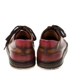 Pre Owned Berluti Brown Ombre Leather Playtime Low Top Sneakers Size 42