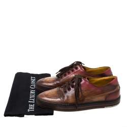 Pre Owned Berluti Brown Ombre Leather Playtime Low Top Sneakers Size 42