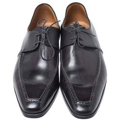 Pre Owned Berluti Black Leather Derby Size 40.5