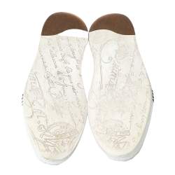 Pre Owned Berluti Black Leather Playtime Palermo Scritto Slip On Sneaker Size 43.5