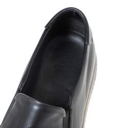Pre Owned Berluti Black Leather Playtime Palermo Scritto Slip On Sneaker Size 43.5