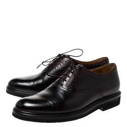 Berluti Black Leather Lace Up Oxfords Size 42