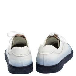 Berluti White/Blue Ombre Leather Playtime Low Top Sneakers Size 43