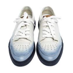 Berluti White/Blue Ombre Leather Playtime Low Top Sneakers Size 43
