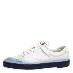 Berluti White/Blue Ombre Leather Playtime Low Top Sneakers Size 43
