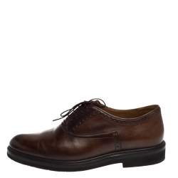 Pre Owned Berluti Brown Leather Lace Up Oxfords Size 42