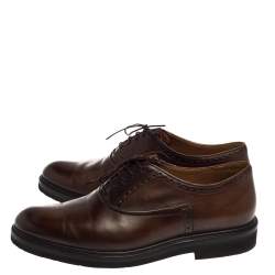Pre Owned Berluti Brown Leather Lace Up Oxfords Size 42