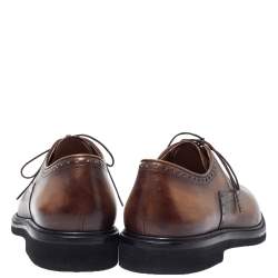 Pre Owned Berluti Brown Leather Lace Up Oxfords Size 42