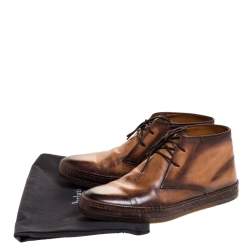 Pre Owned Berluti Brown Leather Lace Up Desert Boots Size 42