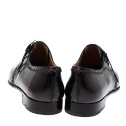 Pre Owned Berluti Black Leather Lace Up Oxfords Size 45