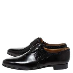 Pre Owned Berluti Black Leather Lace Up Oxfords Size 45