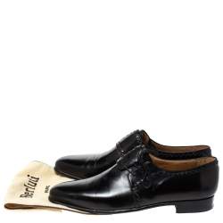Pre Owned Berluti Black Leather Lace Up Oxfords Size 45