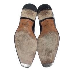 Pre Owned Berluti Dark Brown Shiny Leather Chelsea Boots Size 42