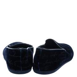 Pre Owned Berluti Blue Velvet Smoking Slippers Size 41.5