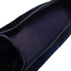 Pre Owned Berluti Blue Velvet Smoking Slippers Size 41.5