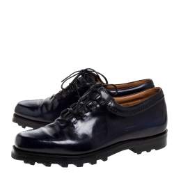 Pre Owned Berluti Blue Leather Lace Up Oxfords Size 41.5 