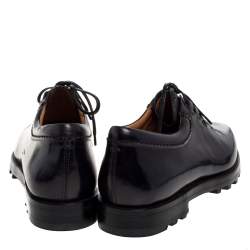 Pre Owned Berluti Blue Leather Lace Up Oxfords Size 41.5 