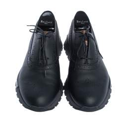Pre Owned Berluti Black Brogue Leather Low Top Lace Up Sneakers Size 41.5