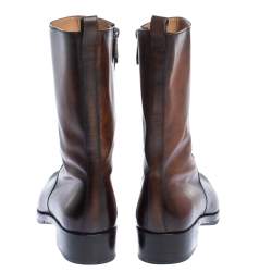 Pre Owned Berluti Two Tone Leather Ankle Boots Size 41.5