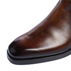 Pre Owned Berluti Two Tone Leather Ankle Boots Size 41.5