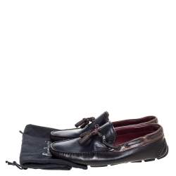 Pre Owned Berluti Black Leather Tassel Slip On Loafers Size 41.5