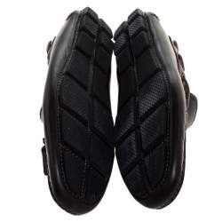 Pre Owned Berluti Black Leather Tassel Slip On Loafers Size 41.5
