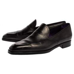Berlutti Black Leather Slip On Loafers Size 42.5