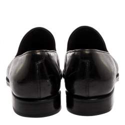 Berlutti Black Leather Slip On Loafers Size 42.5