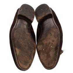 Berluti Brown Suede Tassel Loafers Size 42